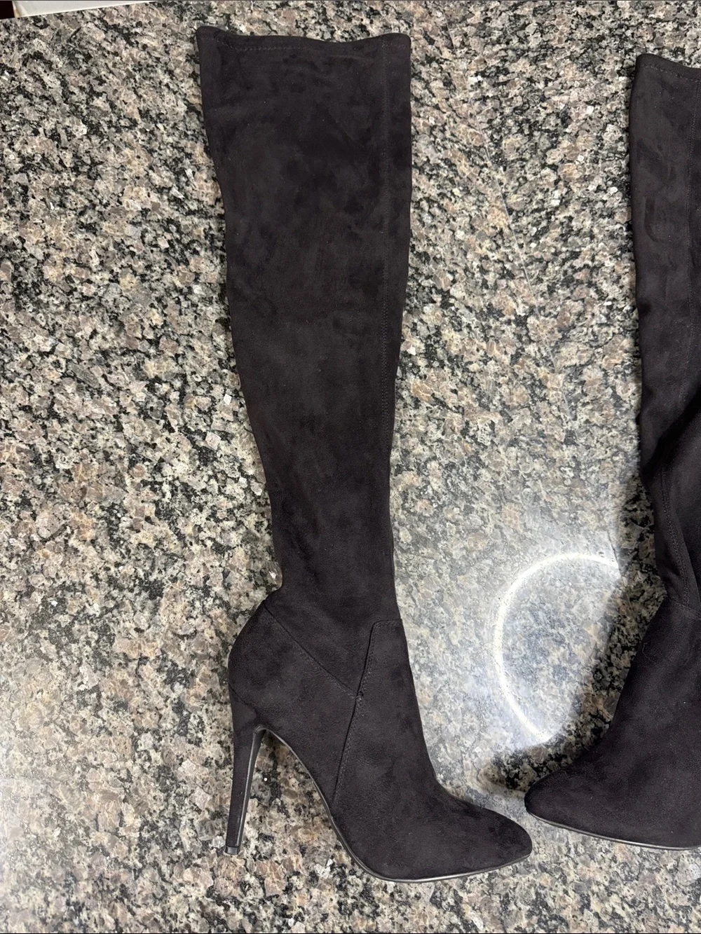 Paprika over knee boots fabric sock heeled boots EUC 8.5